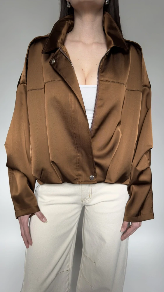 Saténový bronz bomber – LAXI 