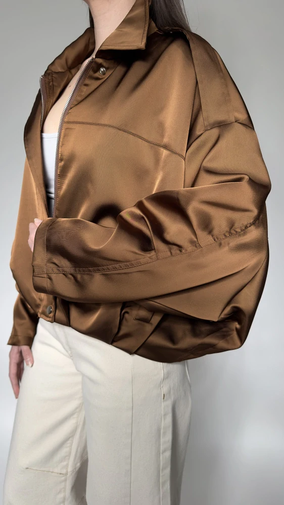 Saténový bronz bomber – LAXI 