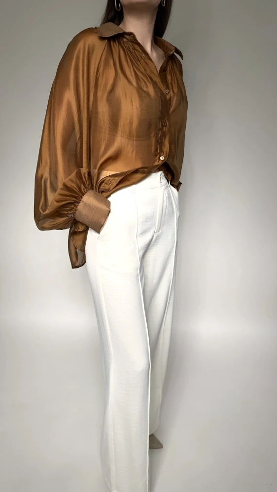 Elegantní transparentní halenka - BRONZI
