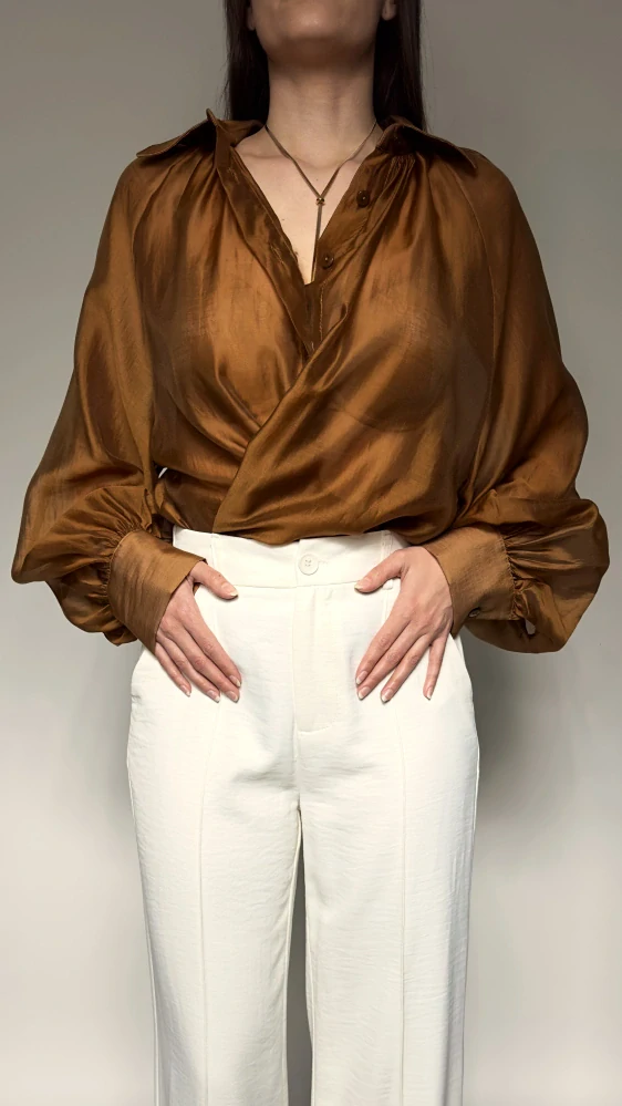 Elegantní transparentní halenka - BRONZI