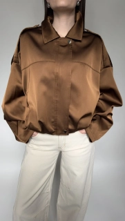 Saténový bronz bomber – LAXI