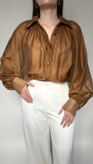 Elegantní transparentní halenka - BRONZI